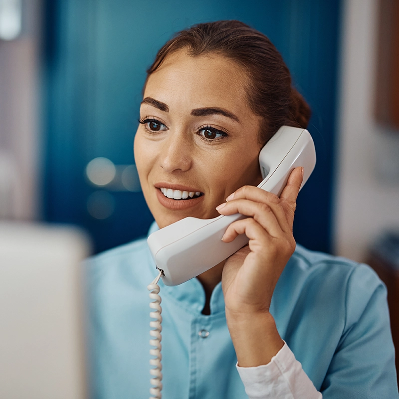 Office staff on phone